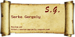 Serke Gergely névjegykártya